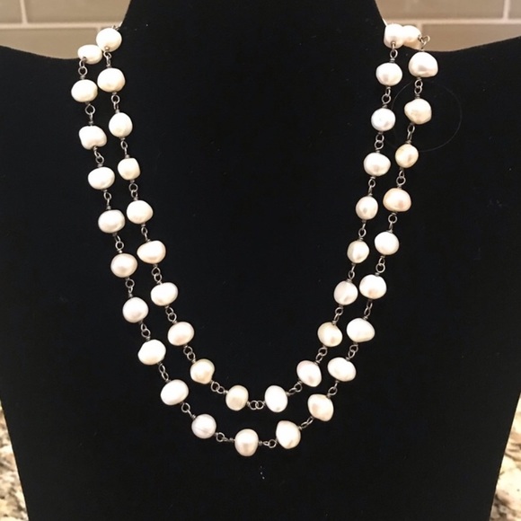 Silpada Pearl ‘Fresh Catch’ Flirty Sterling Necklace 32” - N1368 - Picture 2 of 16